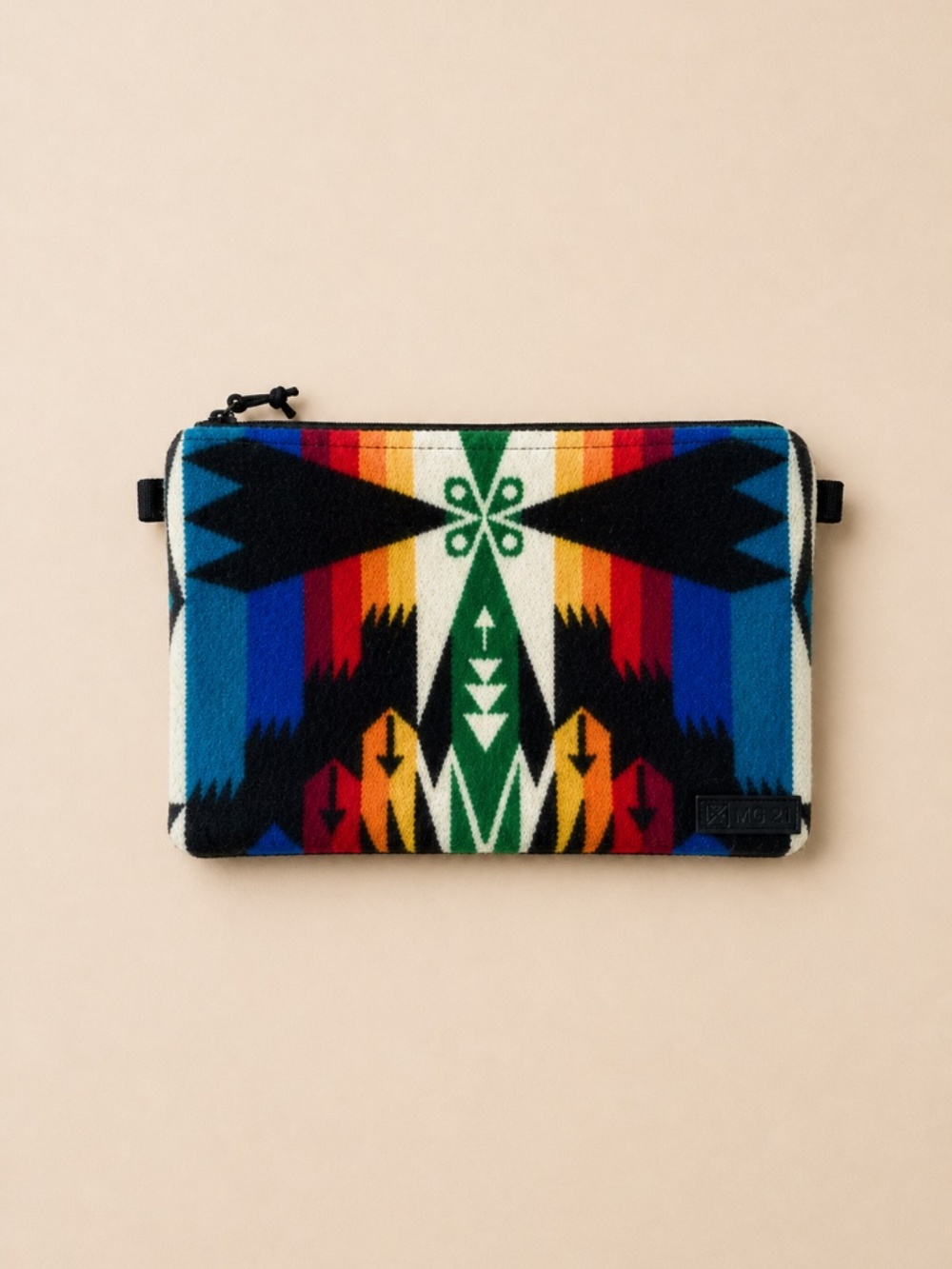 MG Design Co Mercy Grey Design Pendleton Wool Fabric Multicolor Wool Clutch